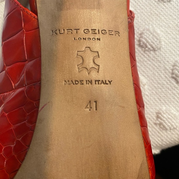 KURT GEIGER Red Croc Embossed Sling Back Heel - Picture 5 of 16